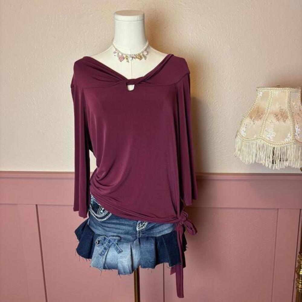 vtg femme gyaru off the shoulder tie going out top  george sz xl